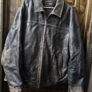 Mens Genuine Leather Jacket (2XL)